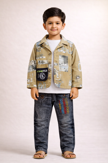 Stylish Jacket Shirt & Denim Jeans