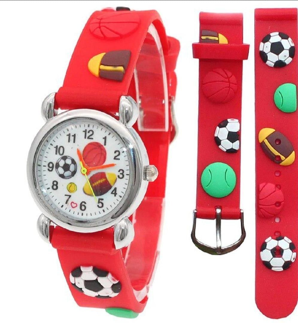 Kids Football Watch Red Silicone Band Water Resistent