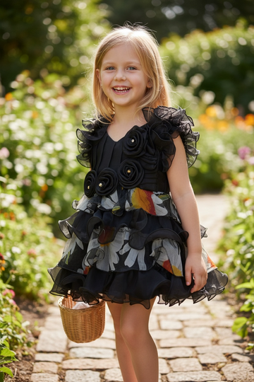 Elegant Black Princess Frock